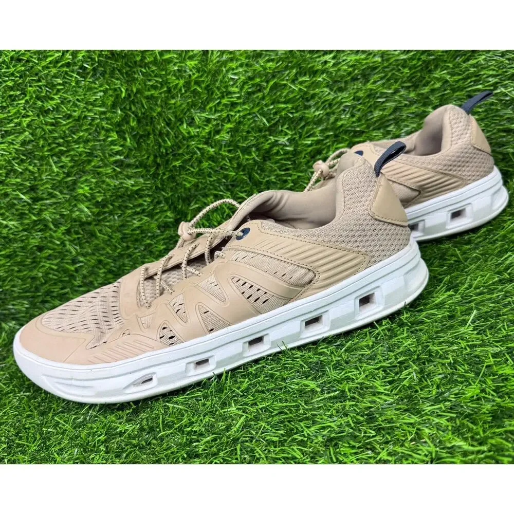 Magellan Outdoors Pro Water Shoes Mens 12D Tan Fishing Hiking Quick Lace Mesh